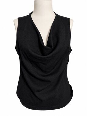 St. John Black Knit Cowl Neck Sleeveless Top NWT – Size M
